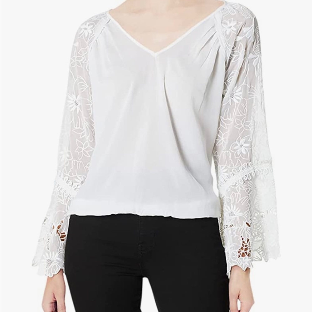 Ramy Brook Women's Long Sleeve Lace Crysta Top